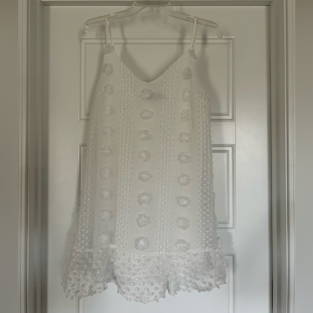 SHEIN White Textured Sleeveless Dress